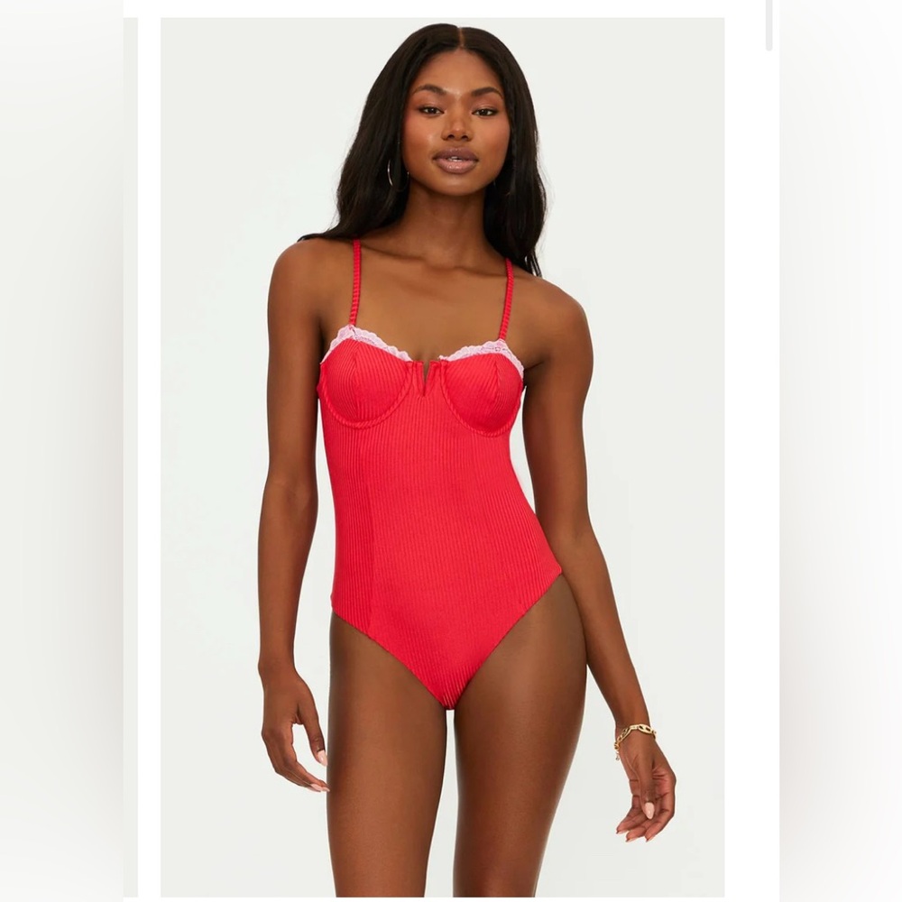 Beach Riot Scarlet One Piece Holly Jolly- Size Small - Picture 4 of 15